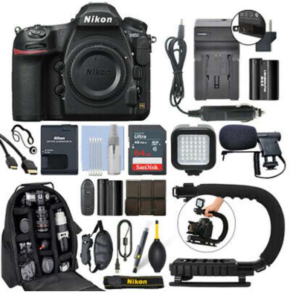 Nikon D850 45.7 MP FX Digital SLR Camera Body + 64GB Pro Vid
