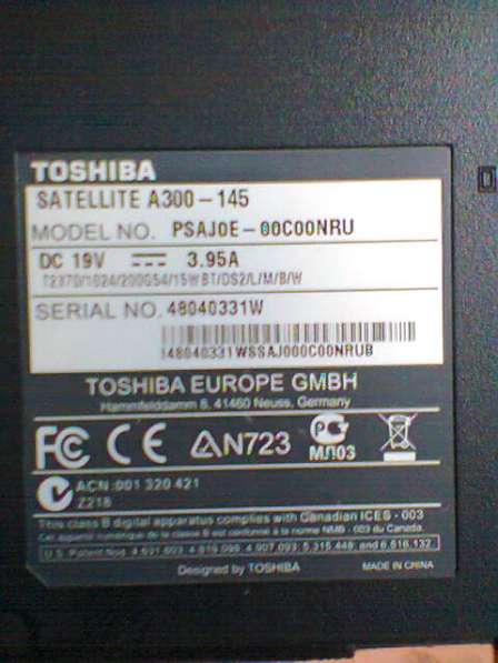 Toshiba Satellite A300 ноутбук корпус в Москве фото 6