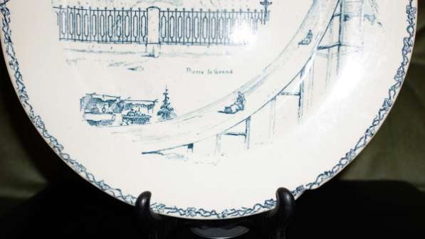 Декоративная тарелка с Медным Всадником. Россия, XIX век в Санкт-Петербурге фото 6