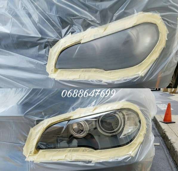 Полировка и бронирования фар в фото 5