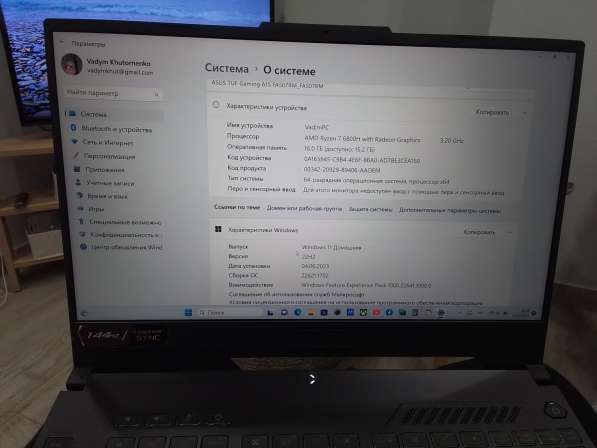 Notebook Asus TUF Gaming A15 2022 almost new в фото 3