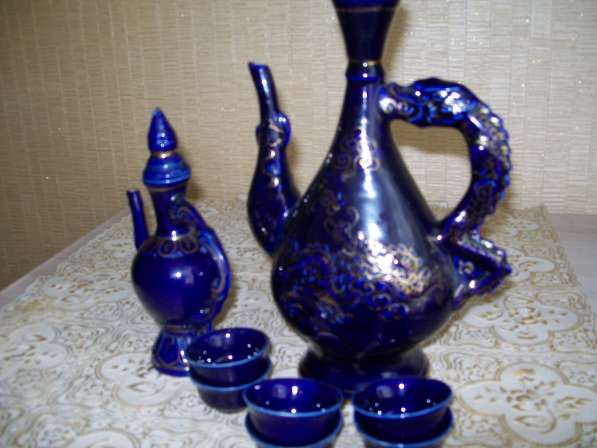 Продам б\у сувенирный набор МНР, ваза цветного стекла Медуза