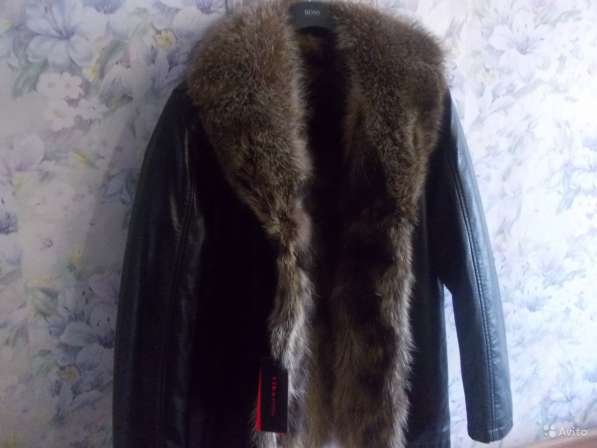 Куртка кожаная Италия мех волка в Москве фото 6