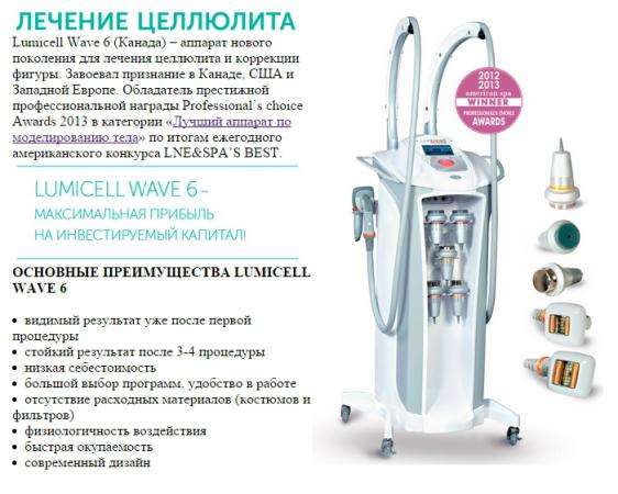 Косметологический аппарат для тела Lumicell Wave 6. в Москве фото 3