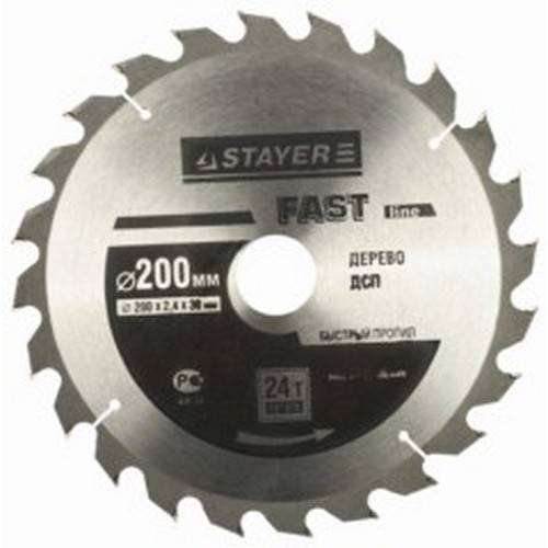 Диск пильный по дереву STAYER MASTER FAST-Line 3680-200-30-24