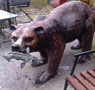 Кованая скульптура"Медведь" в Краснодаре