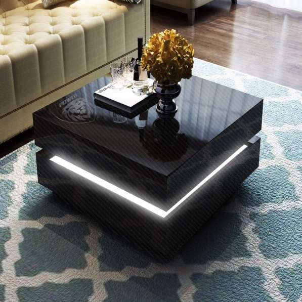Дизайнерский стол из карбона и панно-светильник