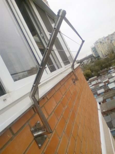 Бельевая сушилка для высоких балконов из нержавеющей стали в Краснодаре фото 3