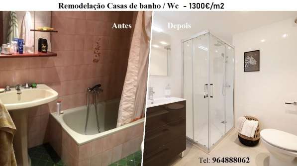 Remodelação Casas de banho / Wc - 1300€/m2