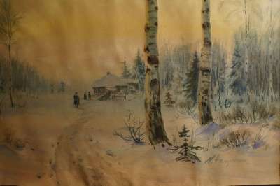 М. Балунин, «Зимний пейзаж», Россия, 19 в в Санкт-Петербурге фото 3