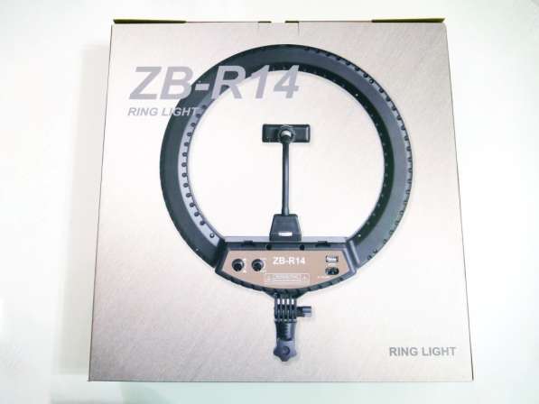 Кольцевая LED лампа ZB-R14 35см 220V 3 крепл. тел. + пульт в фото 7