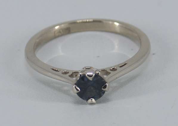 Золотое кольцо с глубоким-синим Сапфиром Ф 5 мм в Москве фото 5