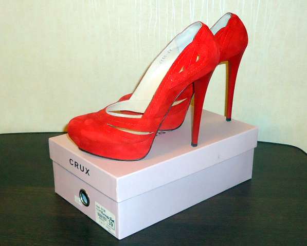 Туфли женские замшевые красные, размер 40-41 в Москве фото 4