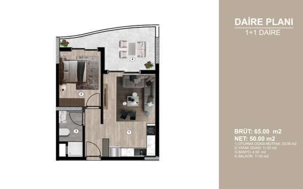 2-к. квартира 65м&sup2; Турция, Мерсин, Эрдемли в фото 9