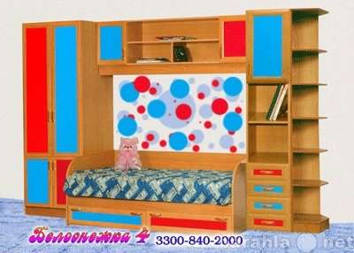 Детская комната с кроватью и шкафами в Москве фото 6