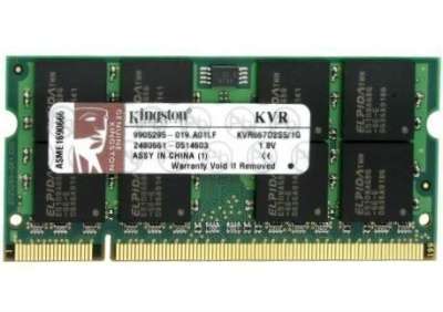 2х 1GbDDR2 Kingston, SODIMM PC-5300, CL5 Kingston DDR2 SODIMM PC-5300