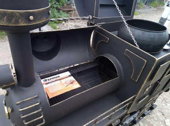 Паровоз-мангал-печь-коптильня в Саранске фото 13