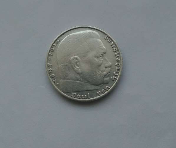 2 марки 1937 г. Третий Рейх (серебро)