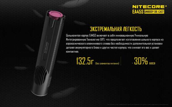NiteCore Удобный фонарь на пальчиковых ( АА ) батарейках - NiteCore EA45S в Москве фото 4