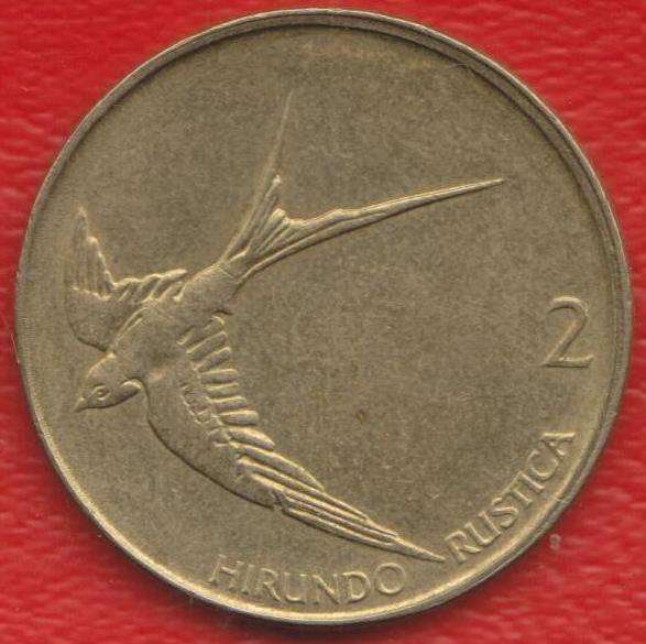Словения 2 толара 1994 г. Ласточка деревенская в Орле фото 3