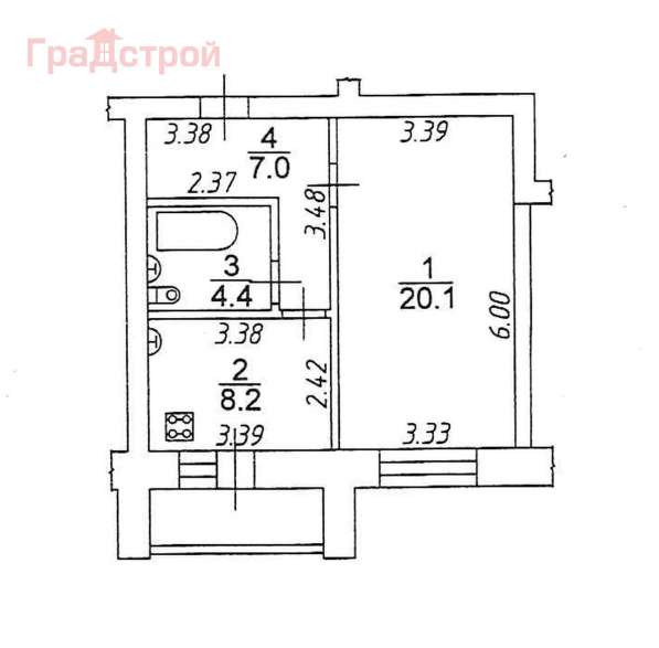 Продам однокомнатную квартиру в Вологда.Этаж 2.Дом кирпичный.Есть Балкон. в Вологде фото 7