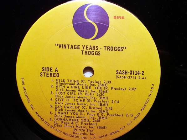 Пластинка виниловая The Troggs ‎– The Vintage Years в Санкт-Петербурге фото 5