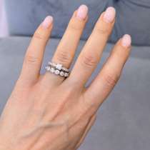 Кольцо с бриллиантами из белого золота, в Москве