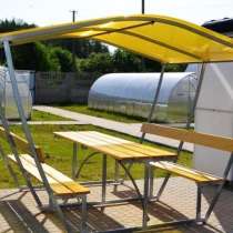 Беседки с лавочками и столиком, в Фокино