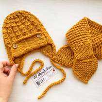 Вязаный комплект шапка и шарф для мальчика, в Ростове-на-Дону