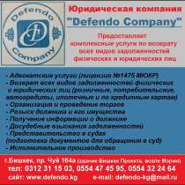 Юридическая компания "Defendo Company". Услуги по возврату в, в г.Бишкек