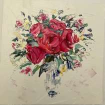 Картина маслом Цветы мастихином, в Москве