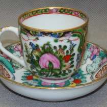 Чашечка с блюдечком фарфоровые кофейная пара (W291), в Москве