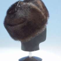шапка-ушанка норковая тёмно-коричневая (новая), в Томске