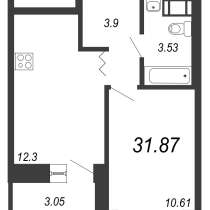 Продам 1 комнатную квартиру, 31,87 кв. м, в Санкт-Петербурге