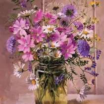 Розовый букет картина маслом, в Ростове-на-Дону