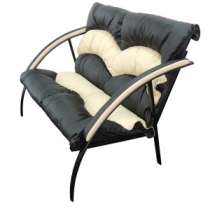 Диван двухместный Евромебель Фортуна5(18)черн-беж, в Барнауле