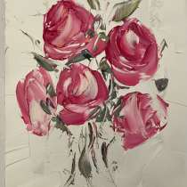 Картина маслом Цветы мастихином, в Москве