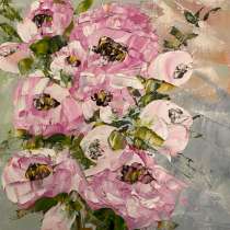 Картина маслом цветы винтаж, в Москве